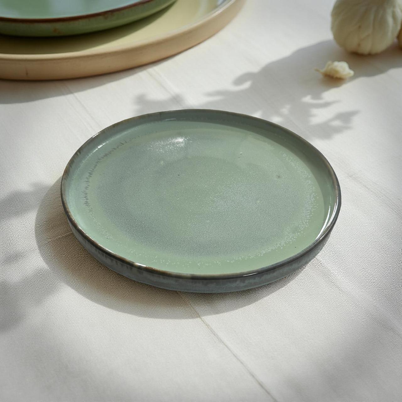 Ceramic Dinner Plates | Calm Green Aesthetic