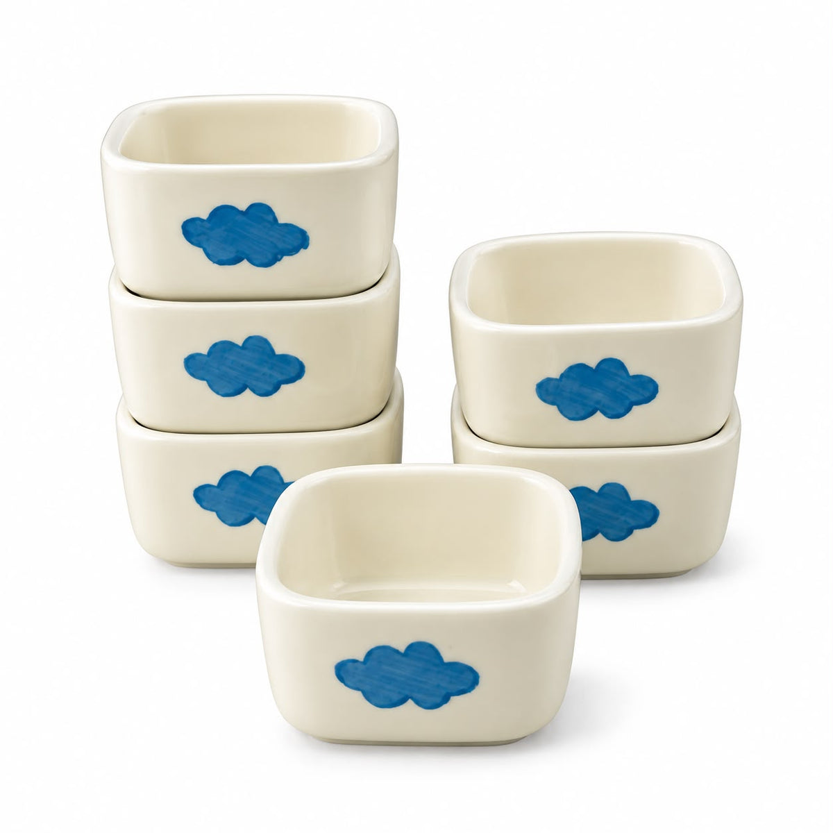 Playful blue cloud kids tableware bowls for everyday meals