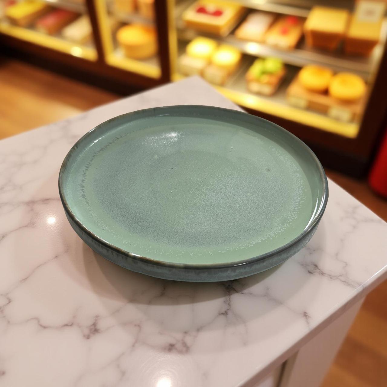 Ceramic Dinner Plates | Calm Green Aesthetic