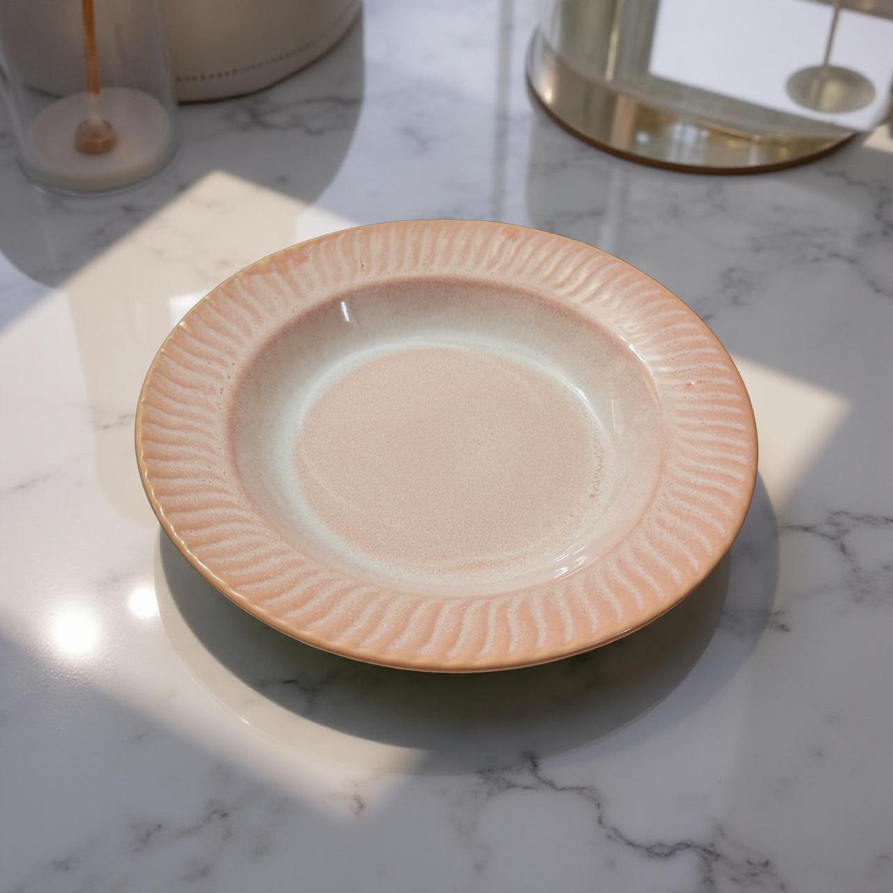 Pastel Pink Ceramic Pasta Plates