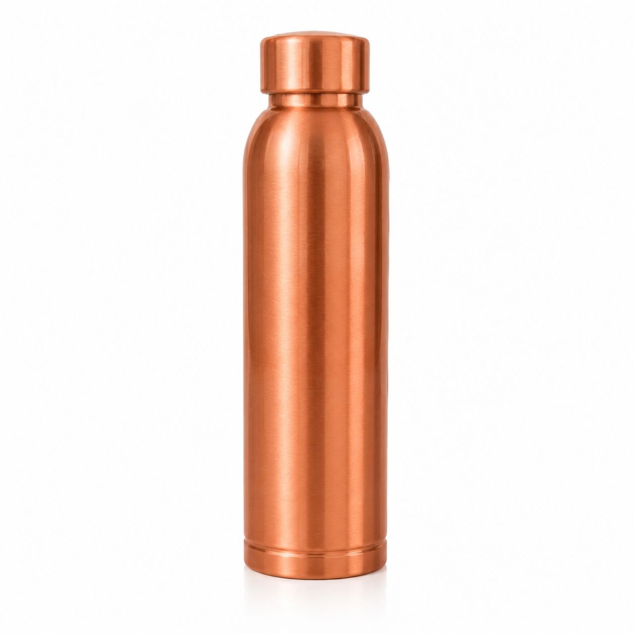 Copper water bottle on a white background