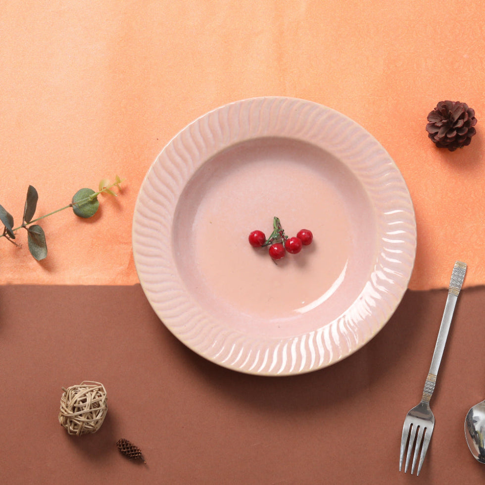 Handcrafted 9-inch ceramic pasta plate with deep dish design