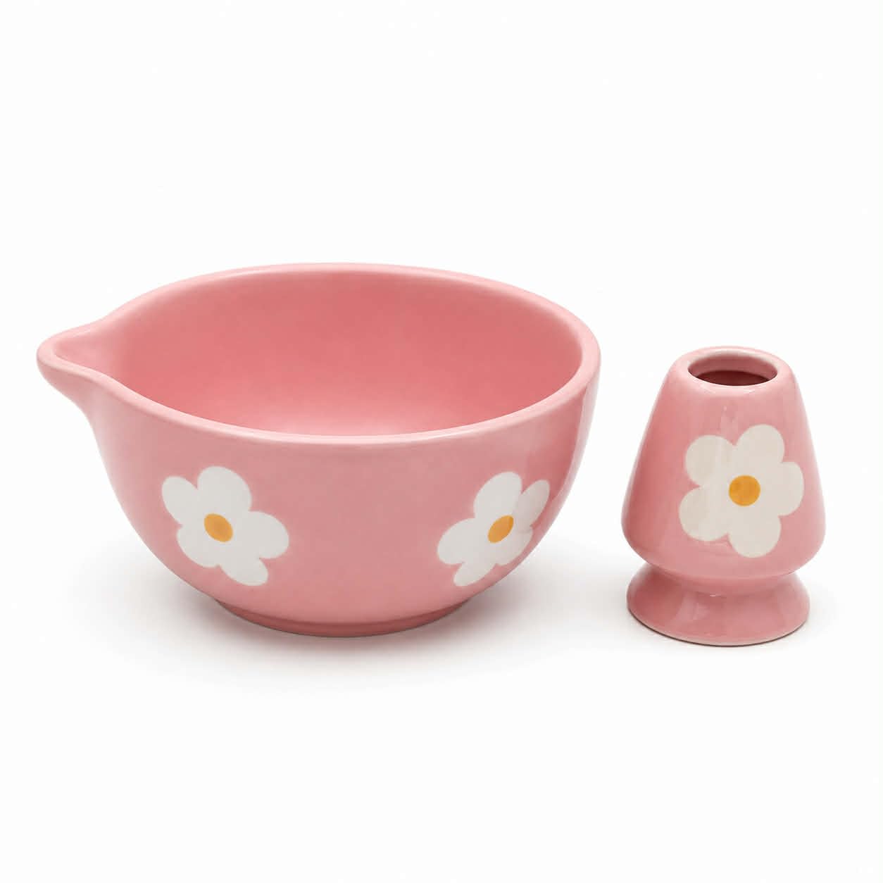 Ceramic Matcha Bowl & Whisk Holder Set | Japanese Matcha Tea Set for Home Café