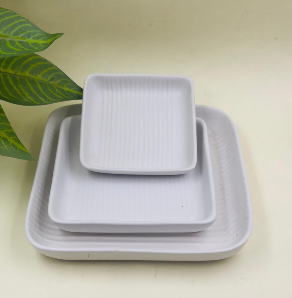 White ceramic serving platter for minimalist table settings