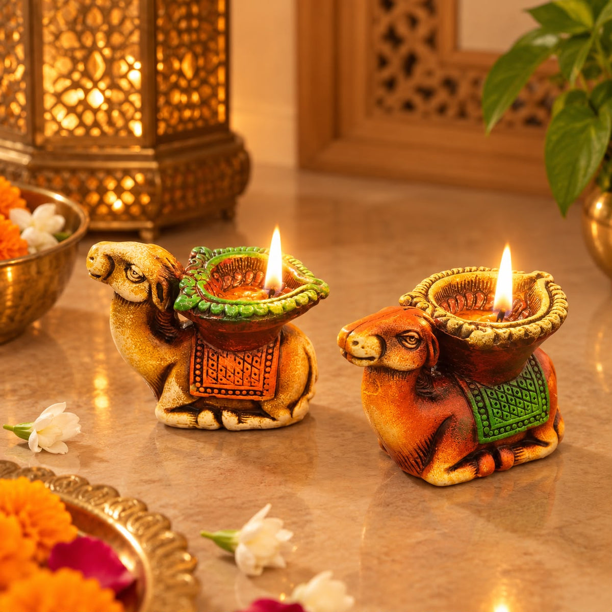 Camel shaped diya set of 2 for Diwali home decoration