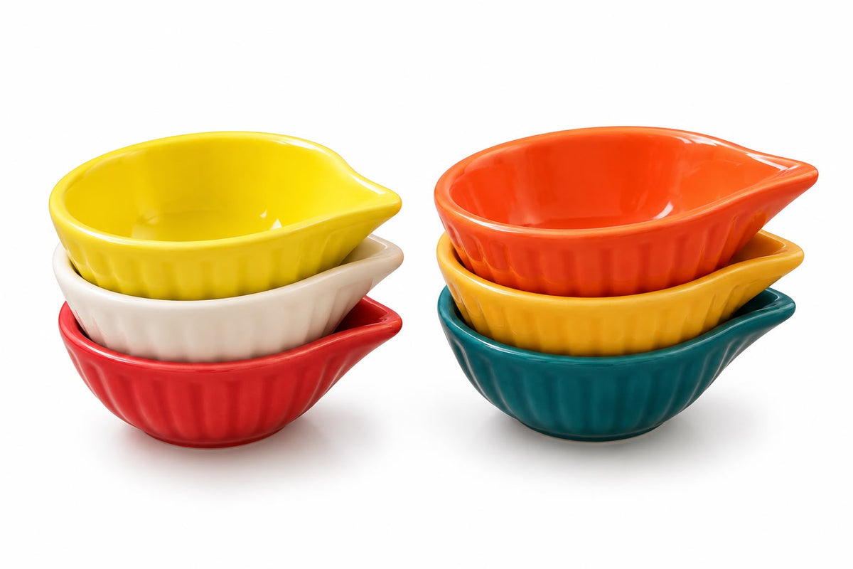 Colourful ceramic diyas for festive home decor