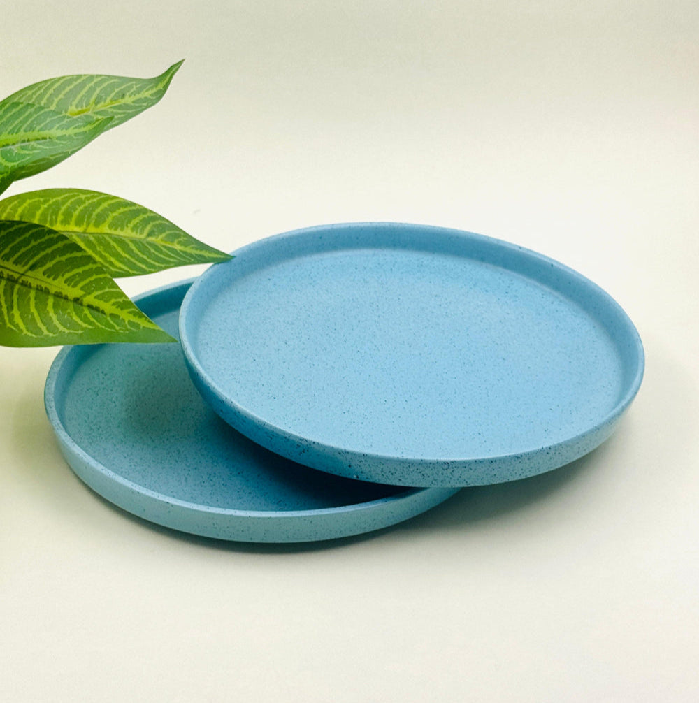 Microwave-safe flat dinner plates for quick reheating