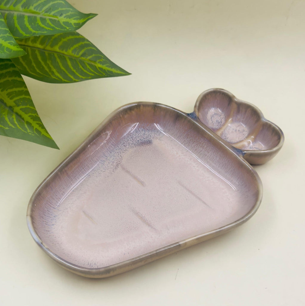 Large ceramic leaf platter for fruit and appetizers
