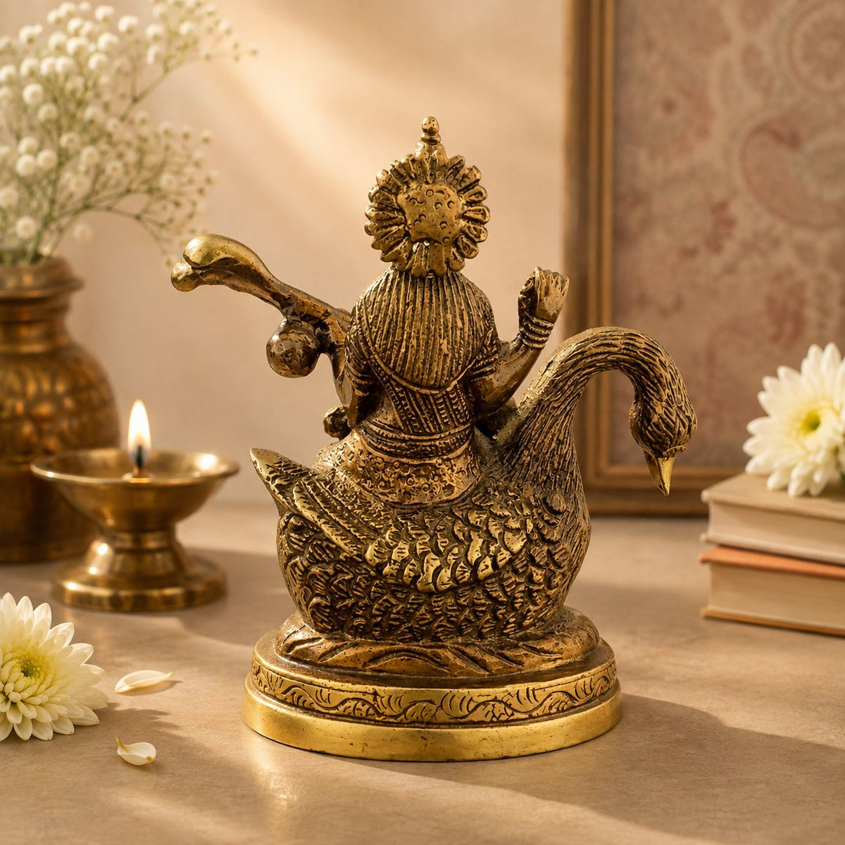Antique Finish Saraswati Idol