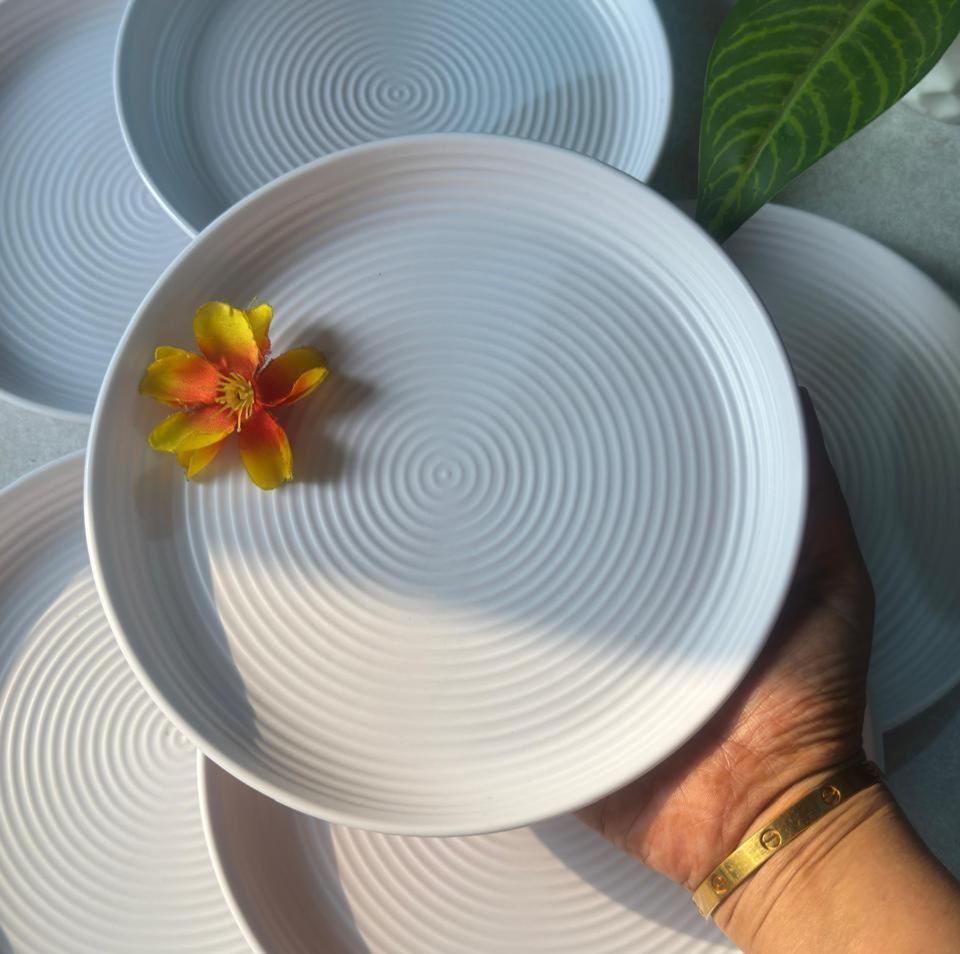 Melamine Quarter Plates Set of 6 (White) Dinner Plates