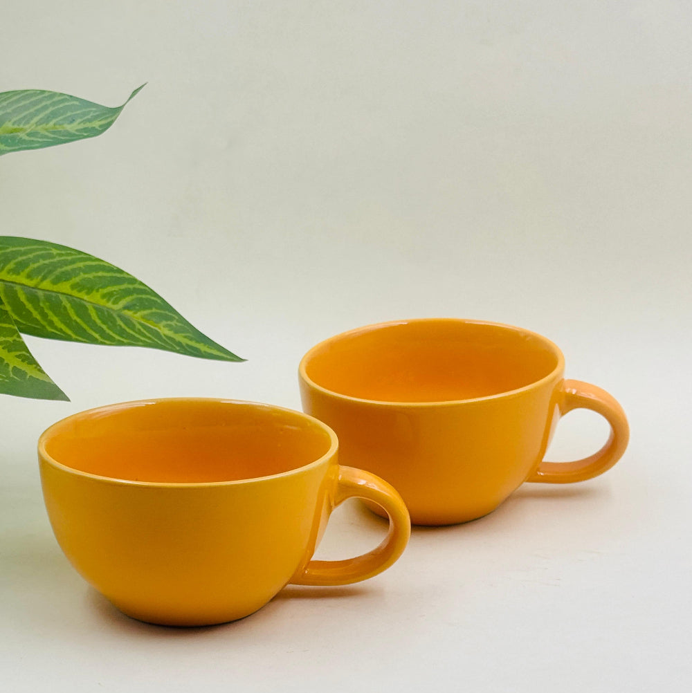 Big Size Ceramic Mugs Set of 2 for Tea Coffee