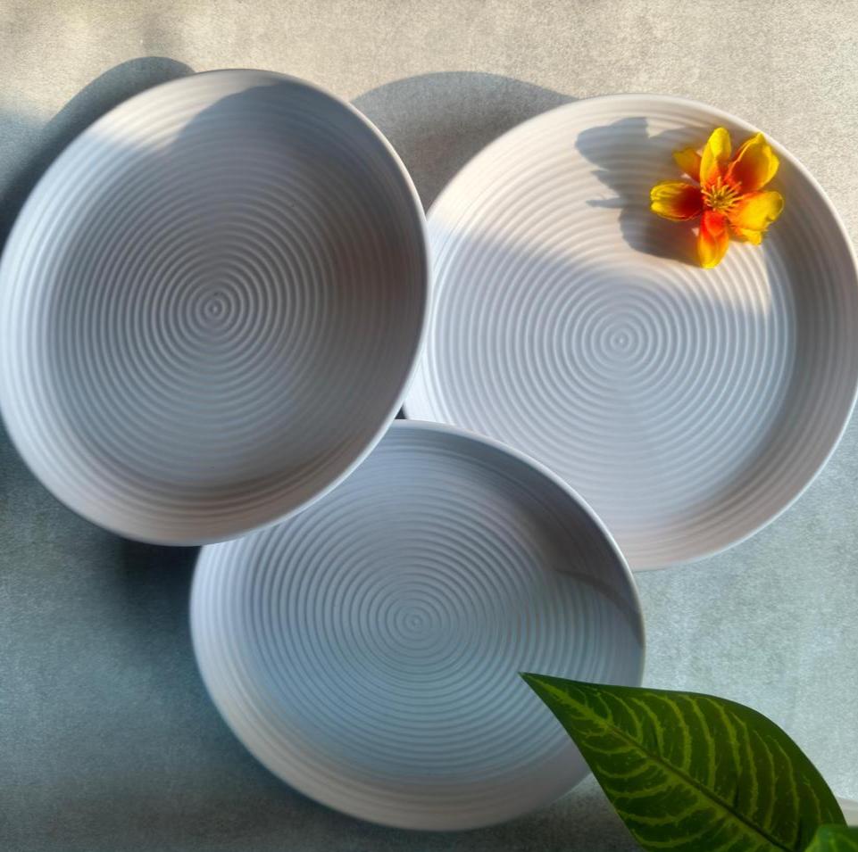 Melamine Quarter Plates Set of 6 (White) Dinner Plates