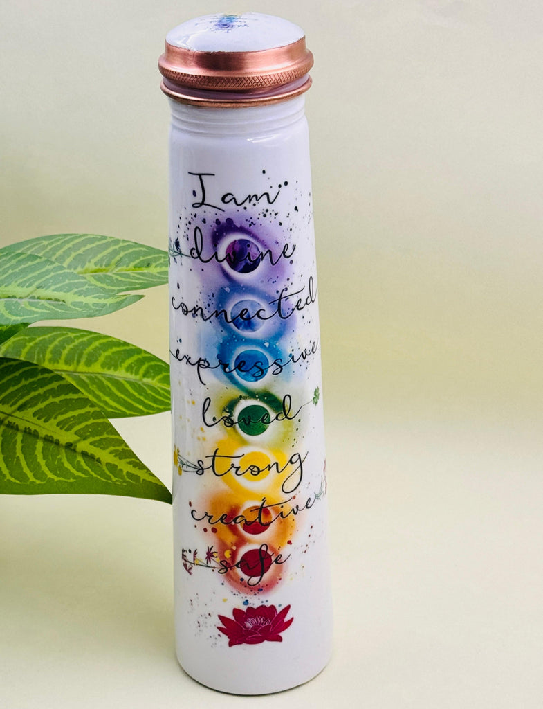 Seven Chakra Motivational Message Printed Copper Bottle 1ltr