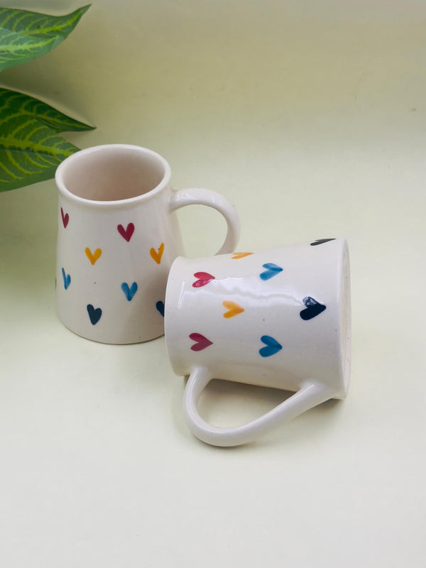 Ceramic Tea Mugs Big Size Set of 2 - 350 ml