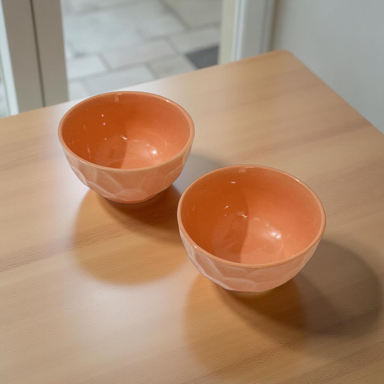Textured Peach Ceramic Bowls – Everyday Serveware for Modern Kitchens