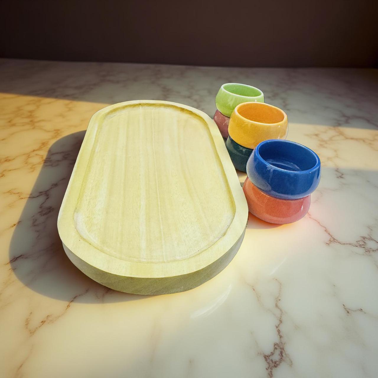 Colorful silicone molds on a marble surface