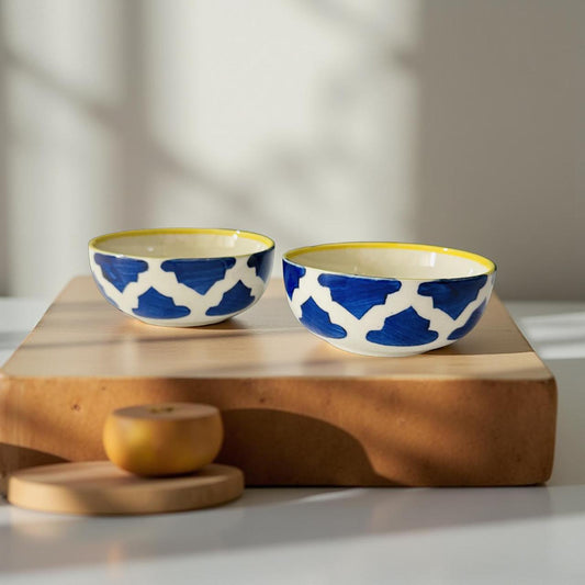 Aesthetic Ceramic Curry Bowls - 4 Inch Set of 2