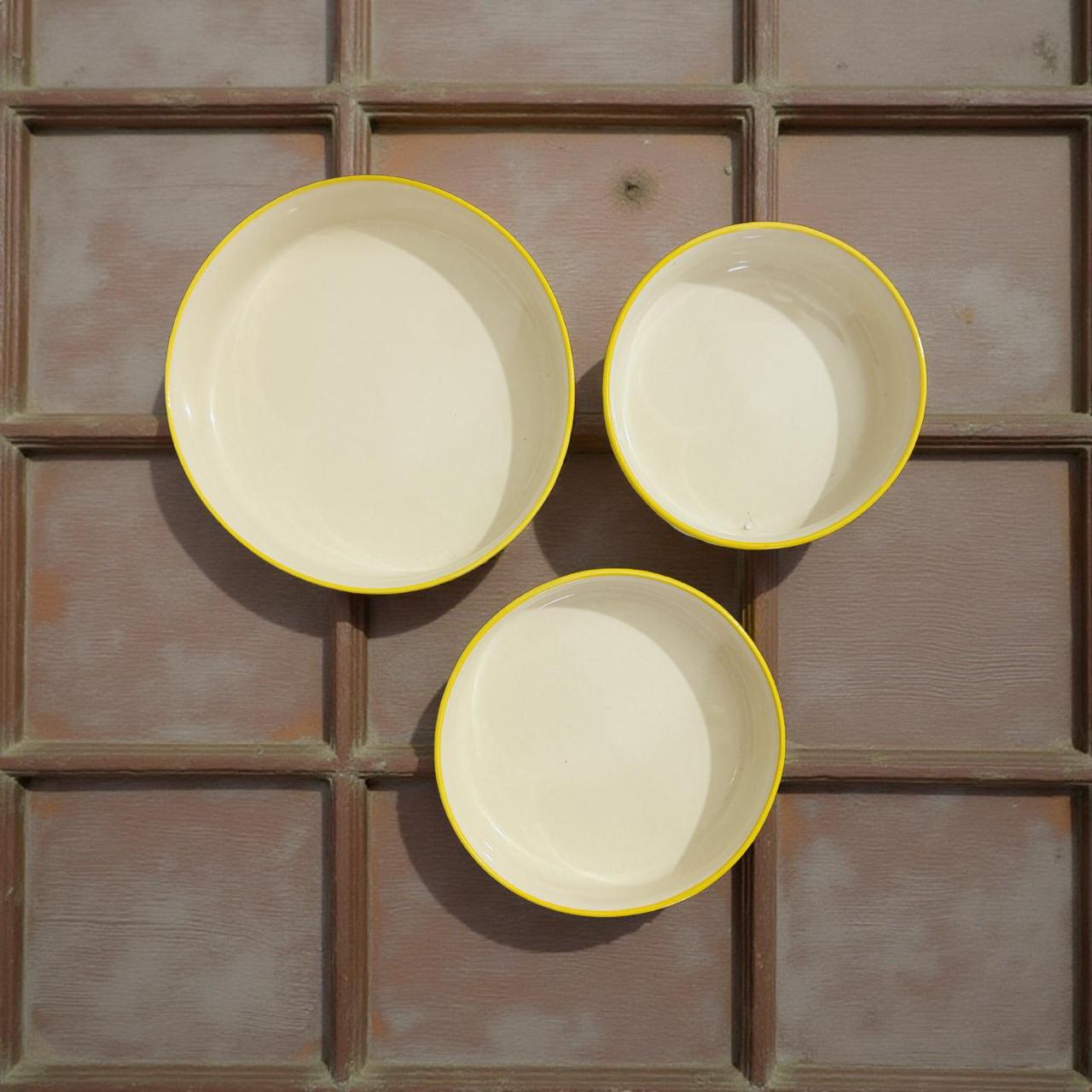 ceramic snack bowls set of 3 