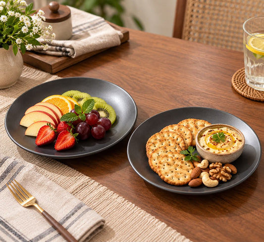 Matte black dinner plates set of 2 for contemporary dining