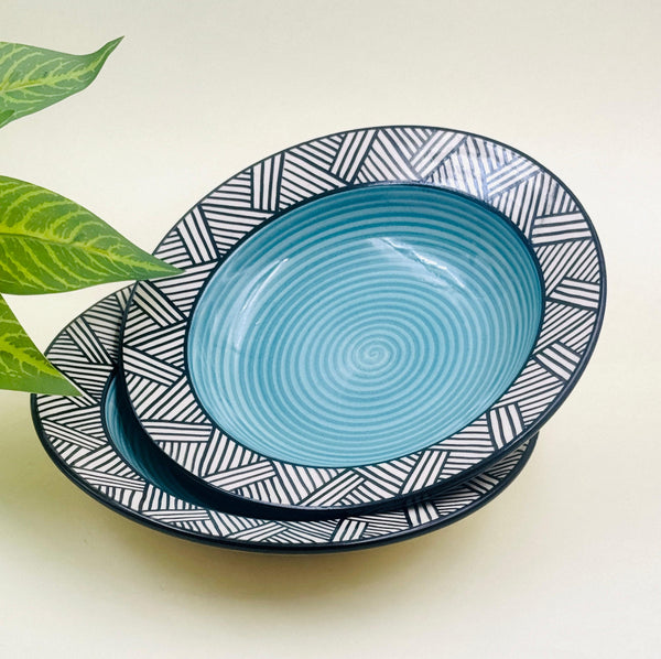 Earth-toned ceramic plate with deep dish for mindful dining