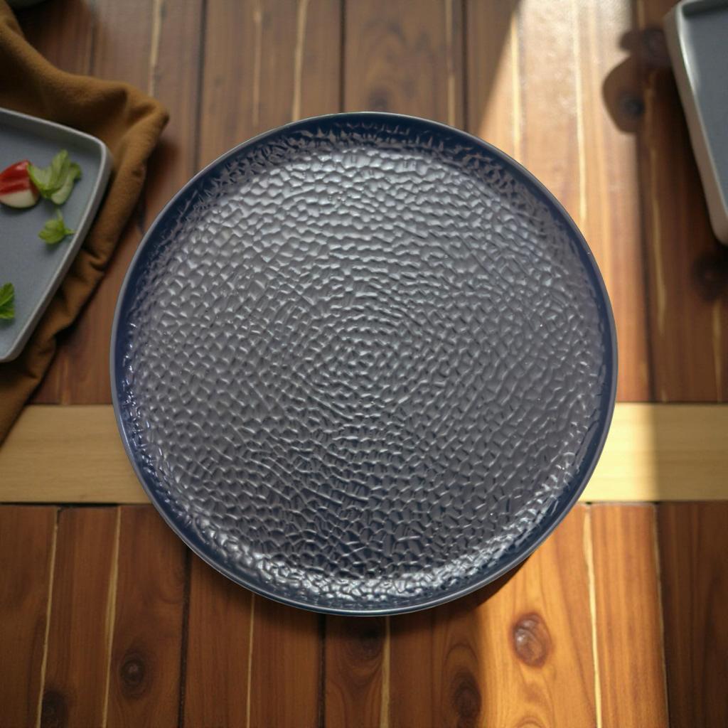 Premium black melamine crockery set with plates and bowls for celebrations