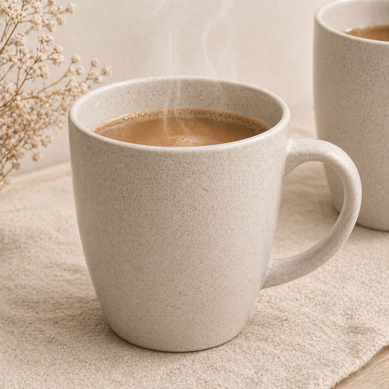 Lightweight biodegradable tea and coffee mugs made from rice husk fiber