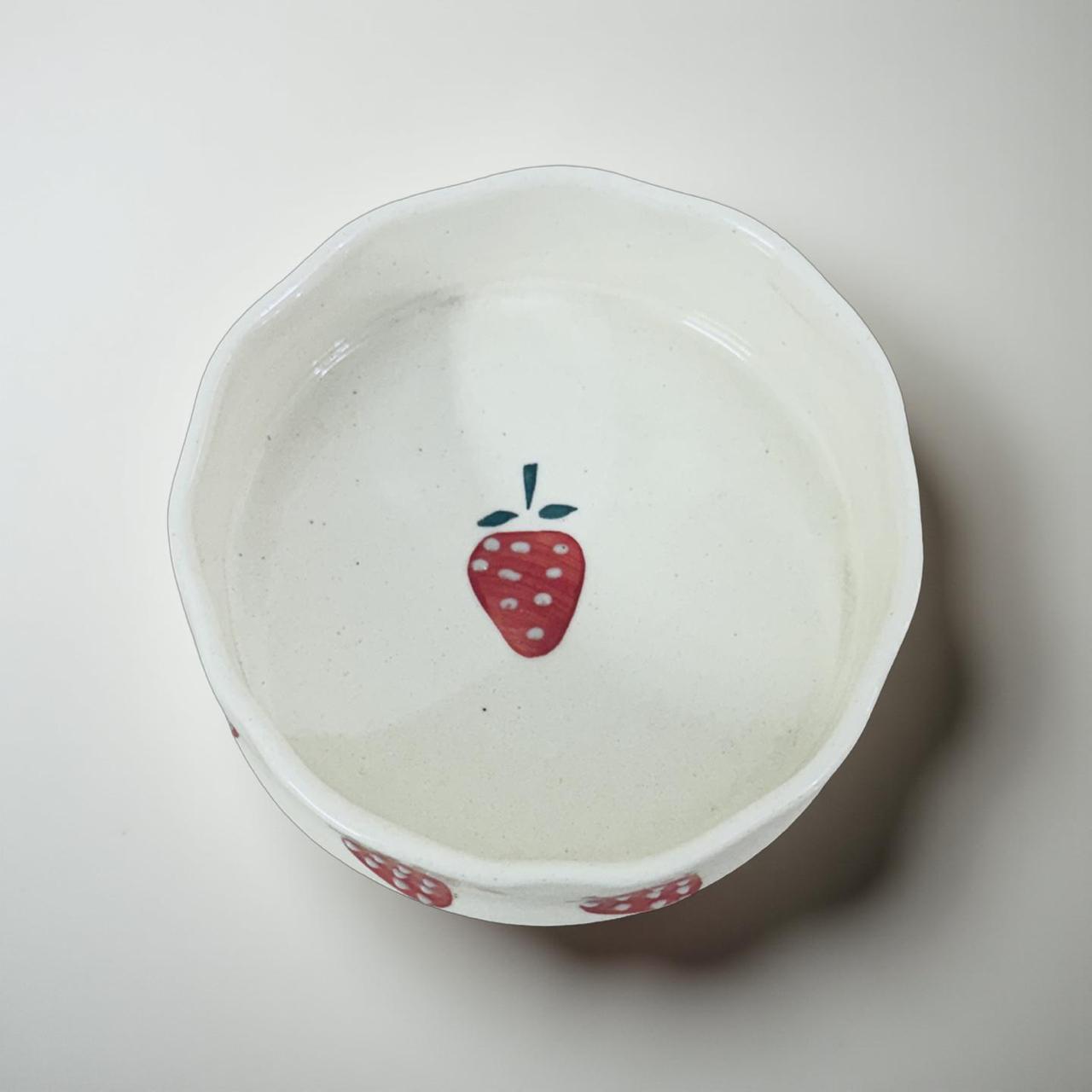 ceramic dip serving bowls with fruit print