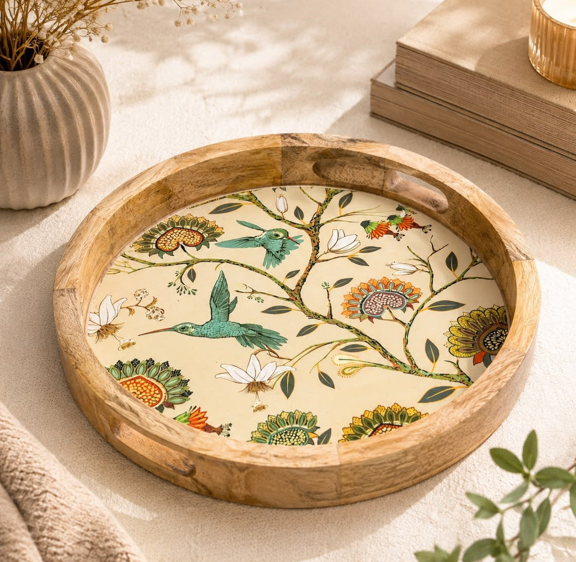 wooden coffee table decor tray