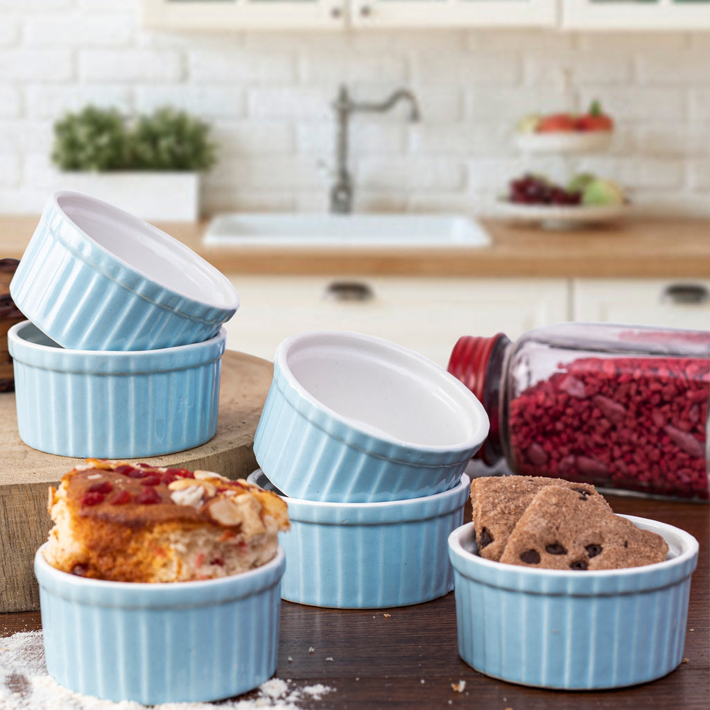 Ceramic Ramekin Bowls Baking Cups Set of 6 - 180 ml