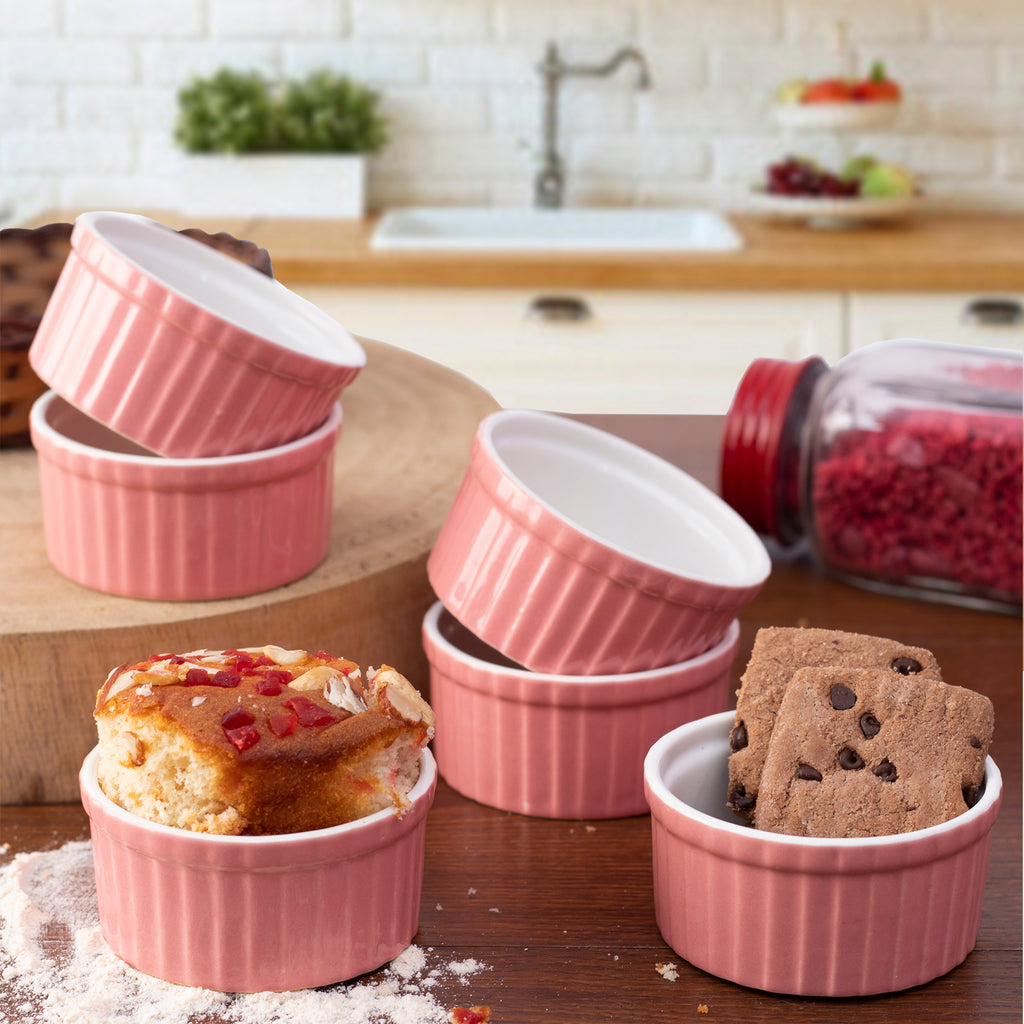 Ceramic Ramekin Bowls Baking Cups Set of 6 - 180 ml