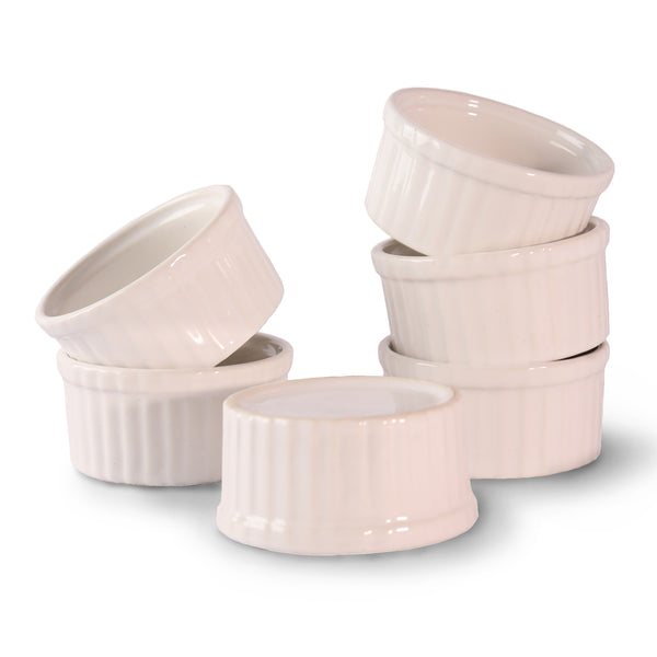 Ceramic Ramekin Bowls Baking Cups Set of 6 - 180 ml