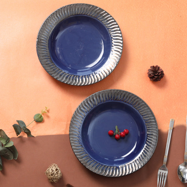 Blue Deep Pasta Ceramic Plates