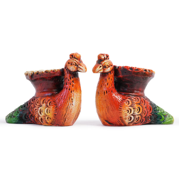 Diwali diya Set of 2 Clay Terracotta Handicraft Diya Lamp