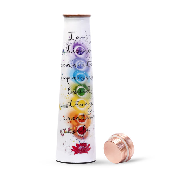 Seven Chakra Motivational Message Printed Copper Bottle 1ltr