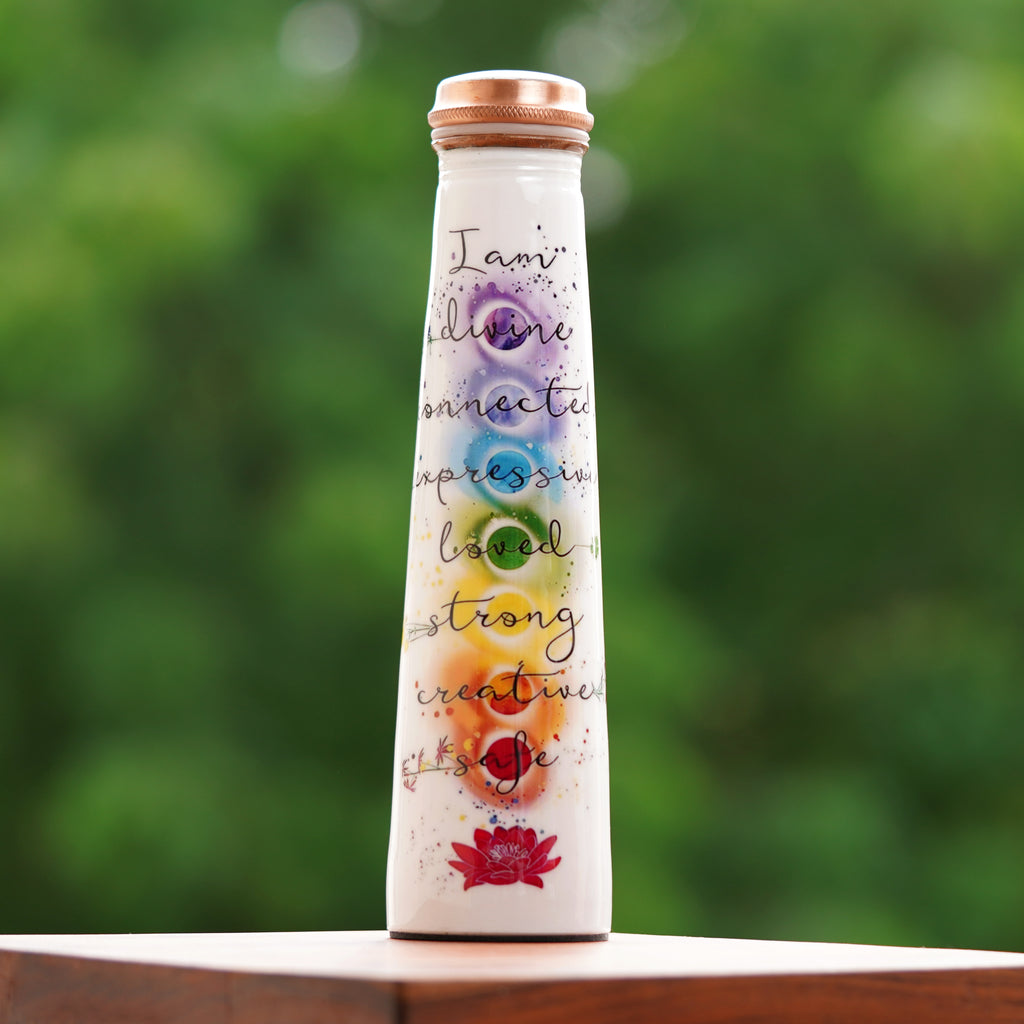 Seven Chakra Motivational Message Printed Copper Bottle 1ltr