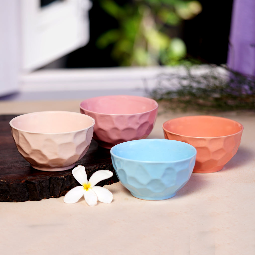 Ceramic Bowl Dining Bowl & Ceramic Katori Set of 4, 180ml Multi