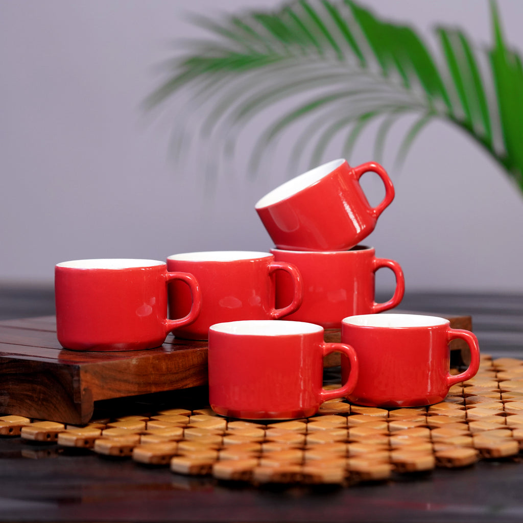 Ceramic Tea Cup - 6 Pieces 80 ml