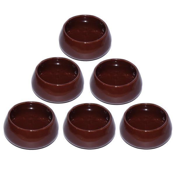 Ceramic Chutney Dip Bowl Solid Brown Set of 6