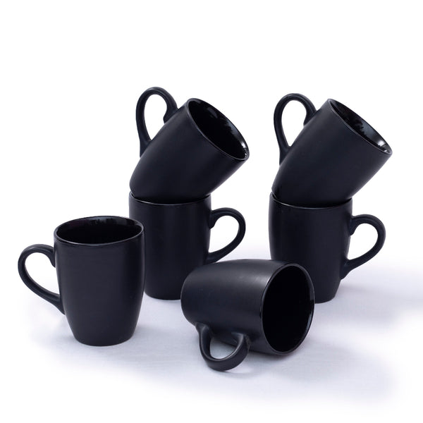 Minimalist pastel ceramic coffee mugs with curved handle