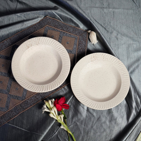 Cool-toned ceramic pasta plates for summer vibes