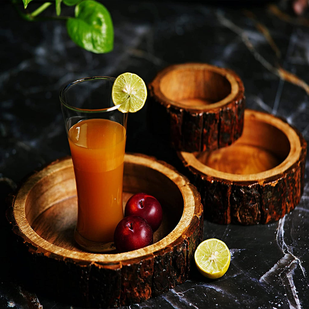 Handcrafted wooden tray set for serving
